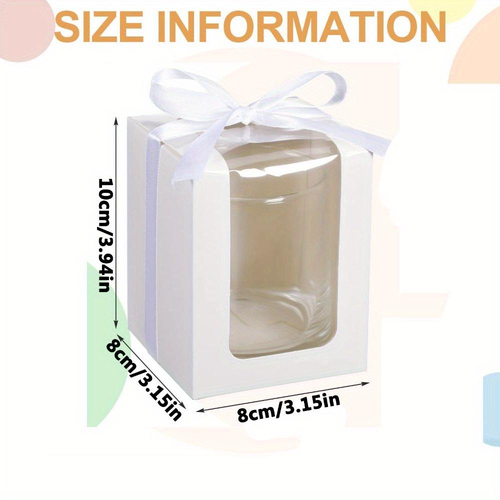 14 piezas Cajas de Regalo de Papel Blanco con Ventana Transparente y Cinta Blanca Caja de Regalo para Copa de Vino Caja de Exhibición para Cristalería Cajas de Detalles para Boda Cumpleaños