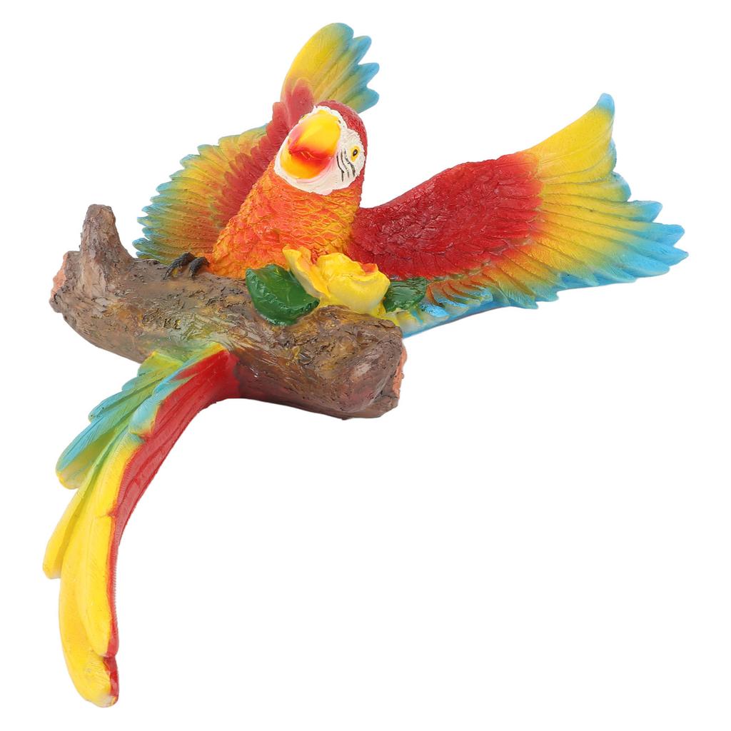 Outdoor Hanging Parrot Decor Resin Sculptures Parrot Statues Durable Parrot Sculptures Ornament for Garden Yard Red