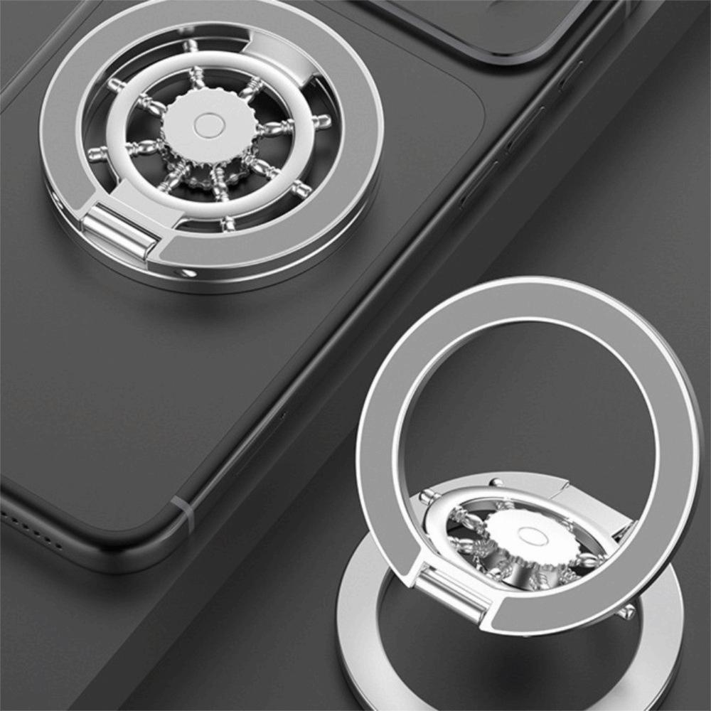 360 Rotating Magnetic Phone Holder Zinc Zinc Zinc Alloy Foldable Phone Grip Phone Ring Holder Desk Use