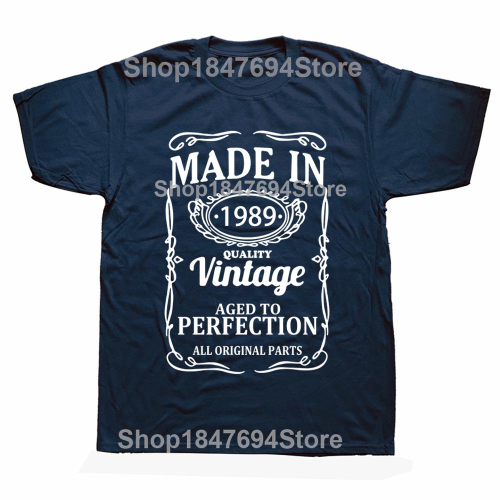 Made In 1989 All Original Part T Shirt Funny Men Short Sleeves Vintage Classic Birthday Gift Cotton Comfortable Party Tshirt