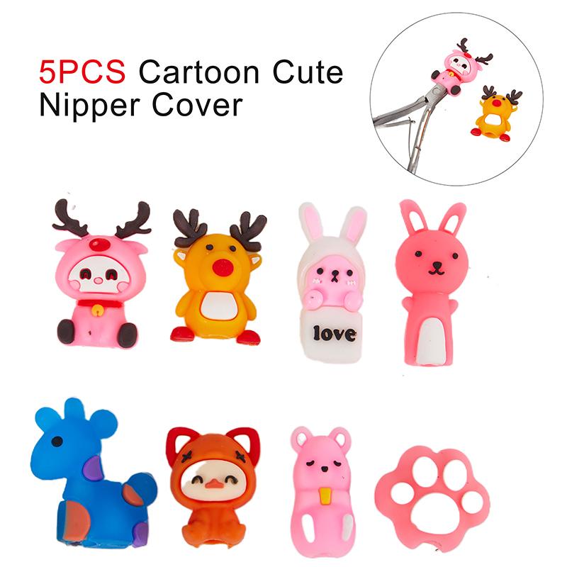 Silicone Nail Scissors Sleeve Nipper Protective Cover Cartoon Animals Caps Shell