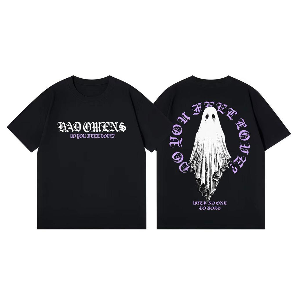 Rock Band Bad Omens Tour 2026 Maglietta Gotica Vintage Manica Corta Uomo Donna Moda Casual Maglietta Oversize Streetwear