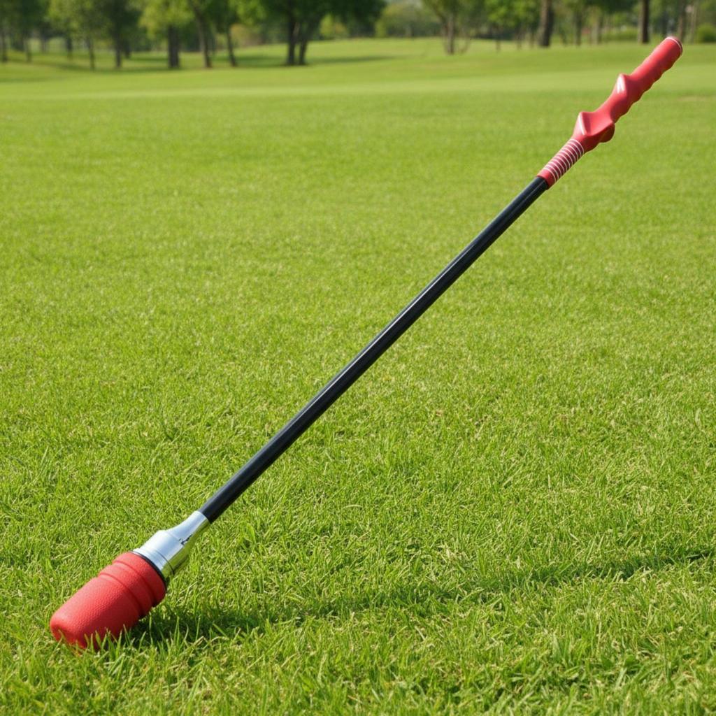 Golf Swing Trainer with Weighted Head Grip Correction Training Stick for