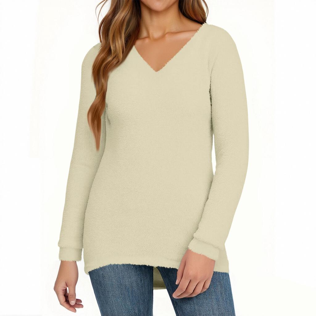 Women's Casual Fashion Long Sleeve Button-Down Pullover Top