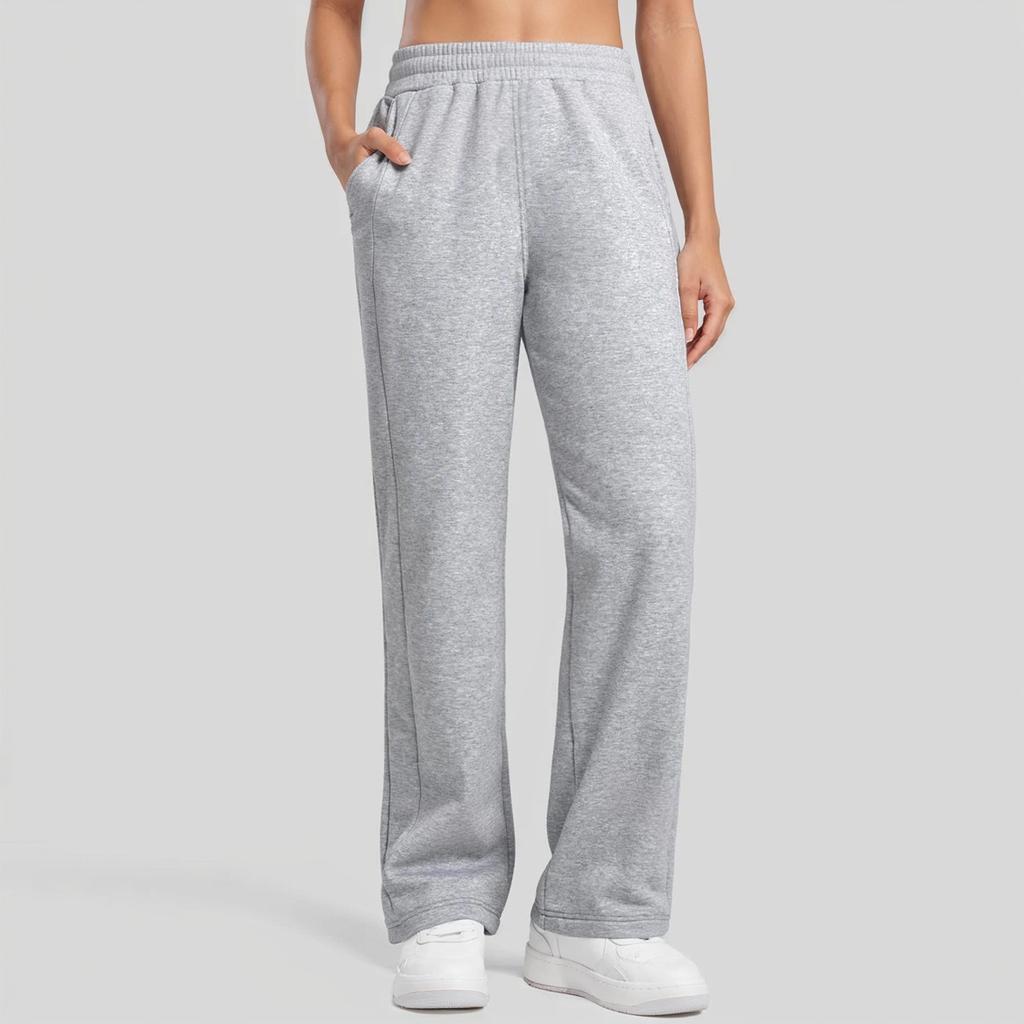 Women's Wide Leg Sweatpants Fall High Waisted  Pants Drawstring Workout Joggers With Pockets