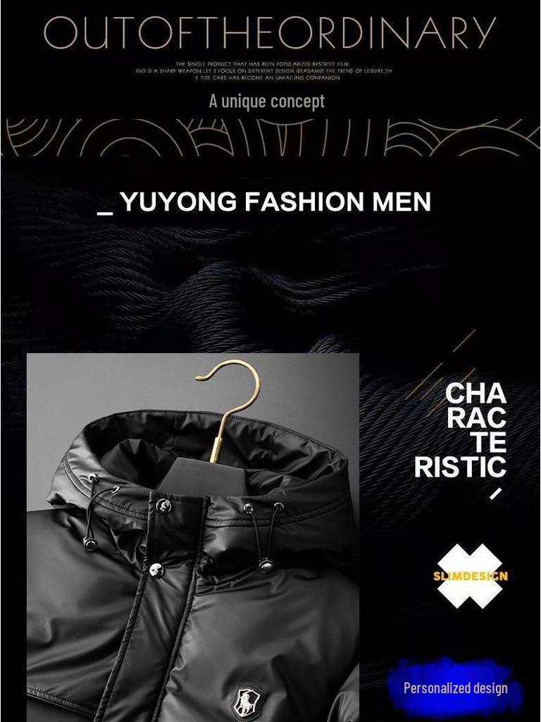 Men's Luxury European Style Thick Down Jacket - Winter Hooded Outerwear for Cold Protection