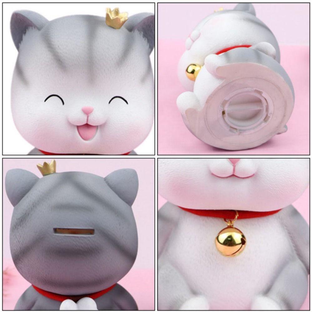 Anti-fall Desktop Cat Ornament Cute Cat Saving Box Large-capacity Cat Piggy Bank Storage Change