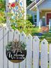 House Front Door Decoration Housewarming Gift Home Outdoor Indoor Handmade 12-inch Front Door Welcome Wreath 1