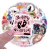 55-Piece Waterproof Pregnancy & Breastfeeding Doodle Stickers for Decoration & Stationery
