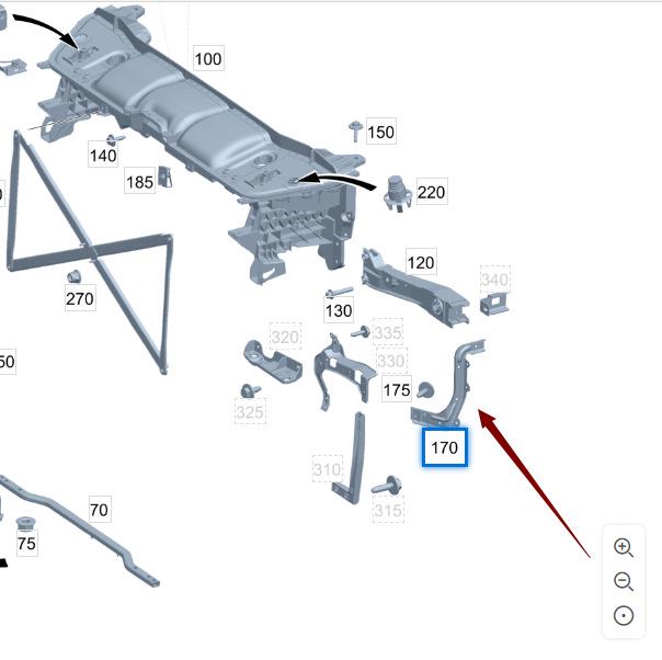 Compatible Bracket for Mercedes-Benz W167: Part A1676265100, A1676265200