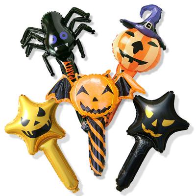 Neue Halloween Folienballon Dekoration : Dämon, Spinne & Kürbis Aufblasbare Stäbe - Handliche Ballons für Laden- & Feiertagsdekoration