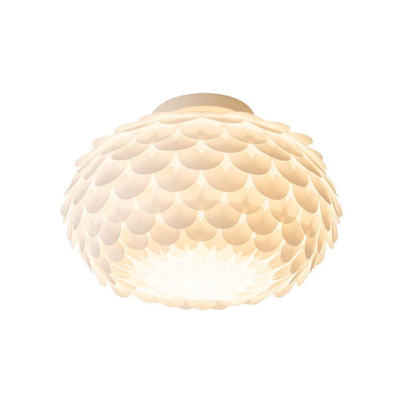 Minimalist Feather Chandelier for Bedroom or Children's Room - French Cream Design