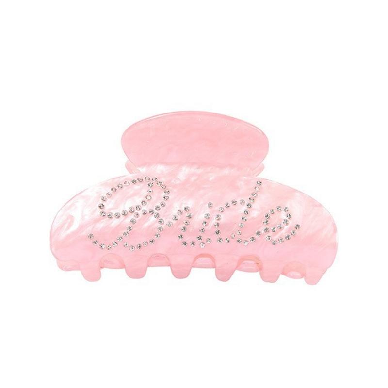 

Сверкающая заколка-коготь для волос с горным хрусталем для свадеб и вечеринок Акриловый аксессуар Подарок розовый