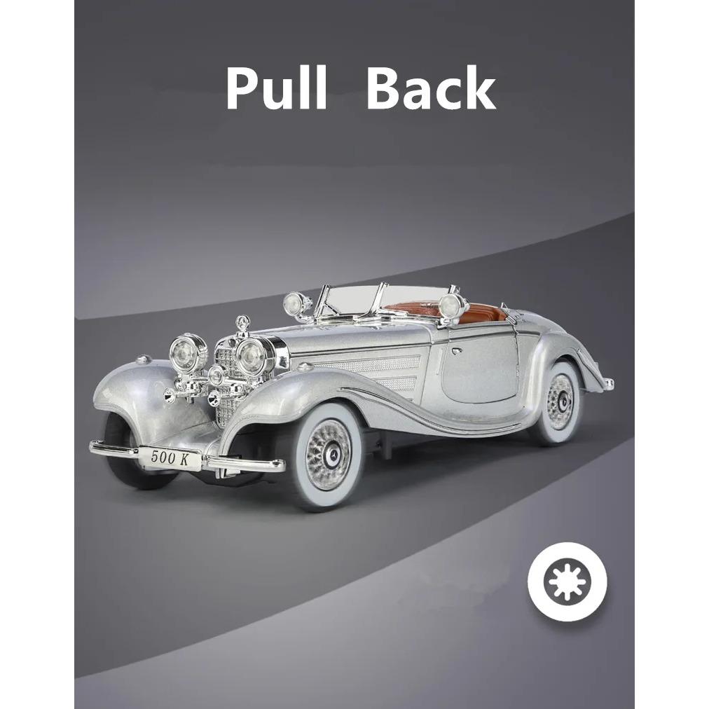 1/24 Benzs 500K Alaşımlı Araba Modeli Pres Döküm Metal Klasik Araçlar Araba Modeli Simülasyon Ses ve Işık Koleksiyonu Çocuk Oyuncak Hediye