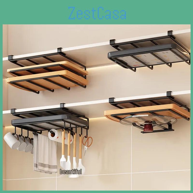 Storage Wallmounted Cutting Board Kitchen And Pot Lid Rack
