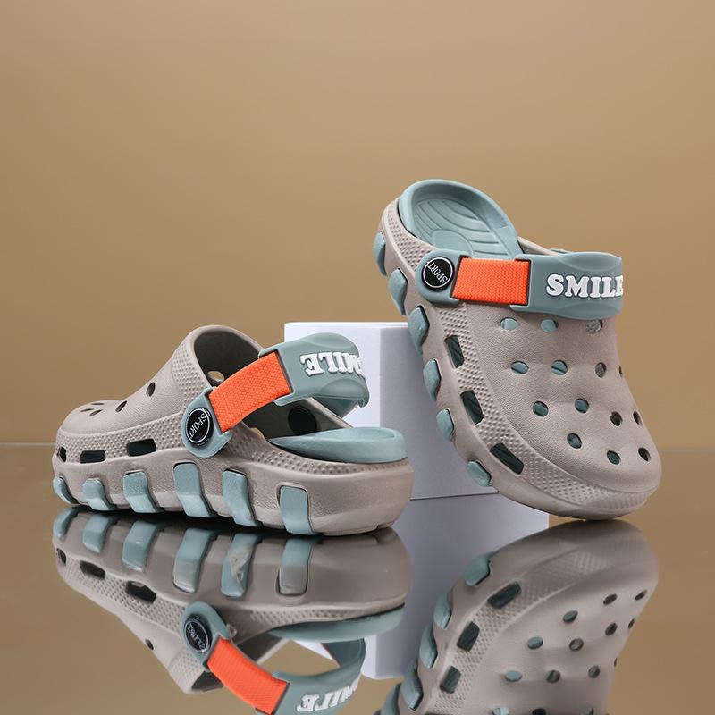 

Trendy Clogs Summer For Boys Breathable Nonslip Sandals Soft Eva Indoor Outdoor Shoes In Grey White Black And Khaki Sizes 28 To Gray,28