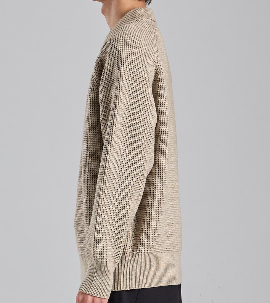 Beoteunseoul Wool Blend Heavy Open Collar Knit (Beige)