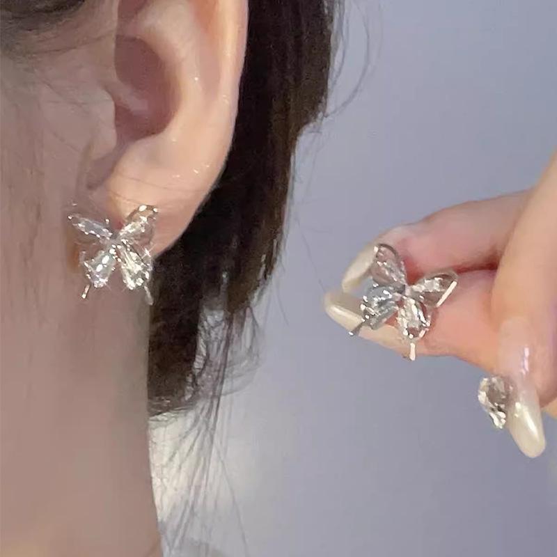 S925 Silver Needle Fairy Flower Earrings - Elegant Luxury 4-Piece Set for Women