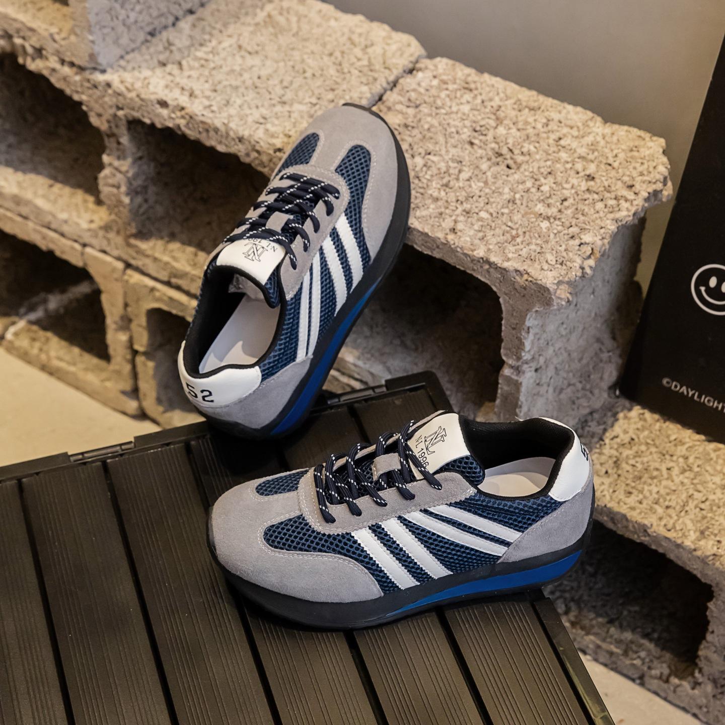 

Summer breathable leather women s platform new outdoor mesh sports casual shoes retro 35 синий