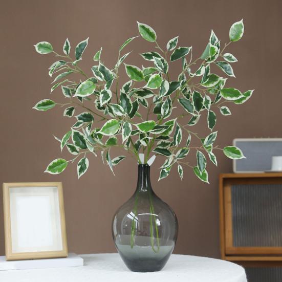 Simulierte Grüne Pflanzen Ficus Cordata Ast Künstliche Grünpflanzen Pflegeleicht Realistische Seidenblätter Haus Garten Event Dekoration