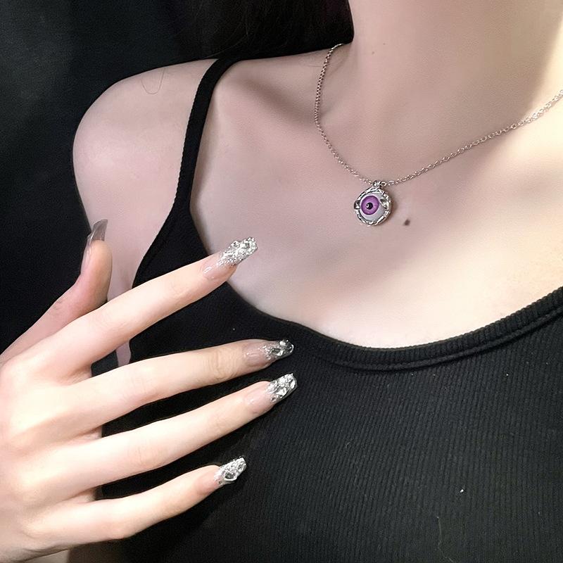 Devil'S Eye Punk Light Luxury High Sense Niche Design Sense Necklace Fashion Trend Collarbone Chain Women