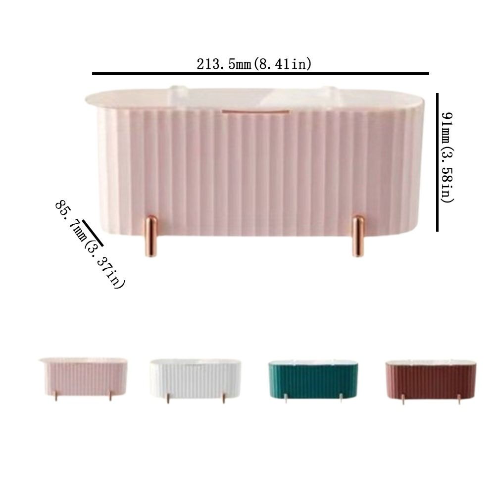 3 Grid Cosmetics Storage Box Large Capacity Organizer Box Makeup Organizer  Powder Puffs