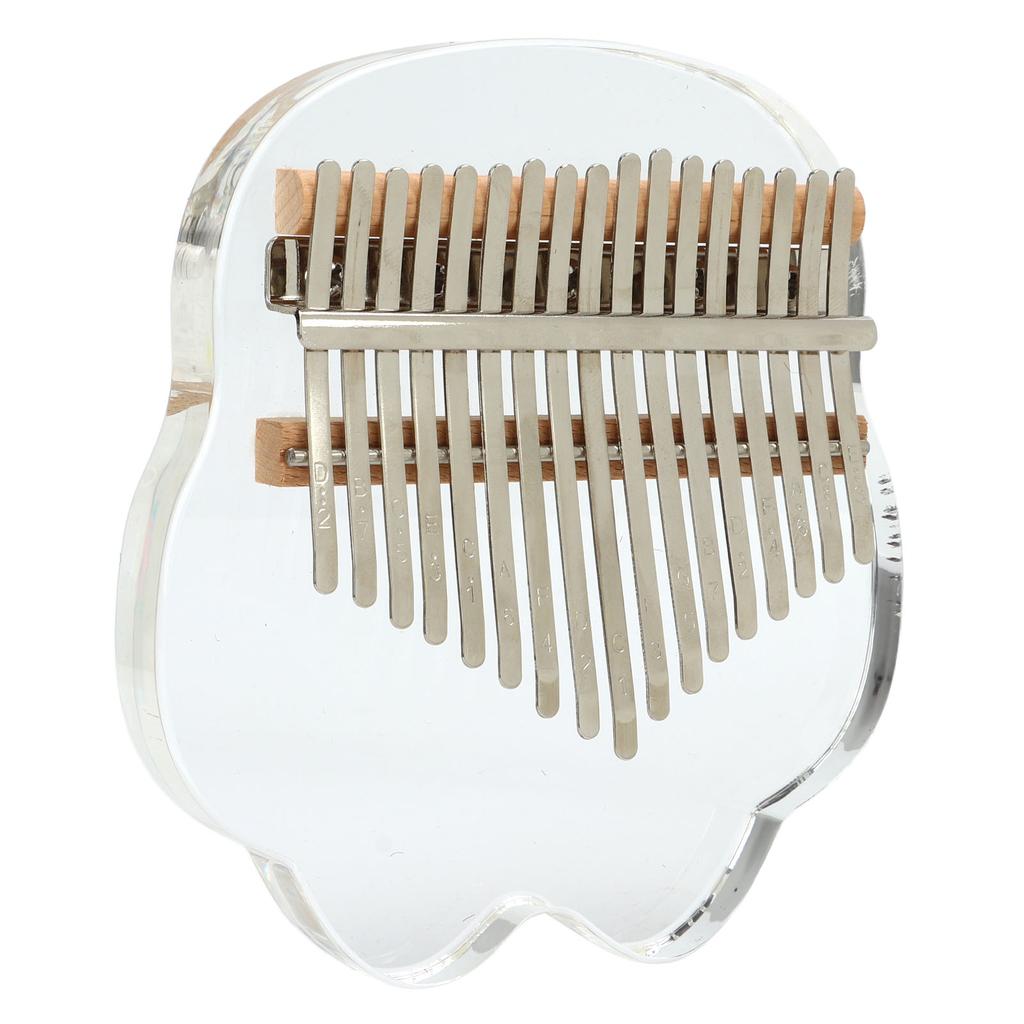17 Key Kalimba Set Transparent Acrylic Stainless Steel Portable Ergonomics Thumb Piano for Children