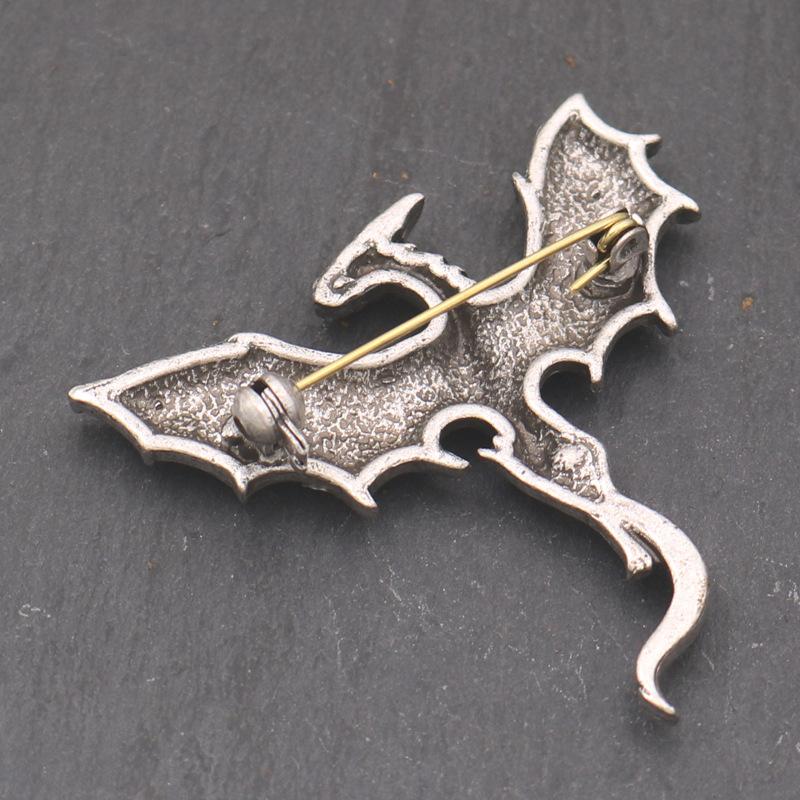 Vintage Viking Dragon Brooch Pin Unisex Alloy Accessory Bold And Unique