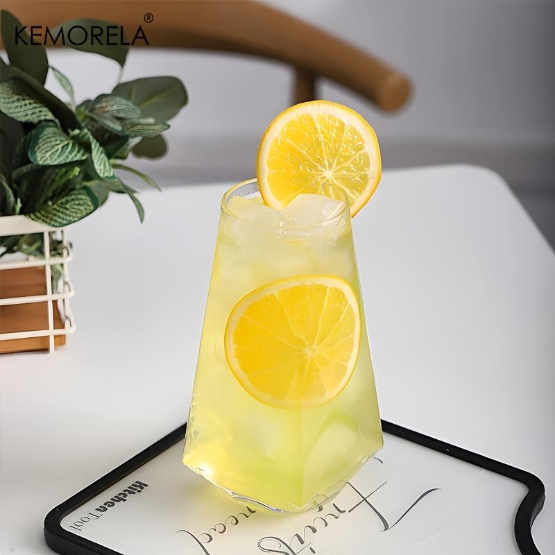 KEMORELA 500ml Geometrical Highball Glasses Crystal Glass, Reusable Machine Washable Multipurposefor Water Cocktail Beer Juice
