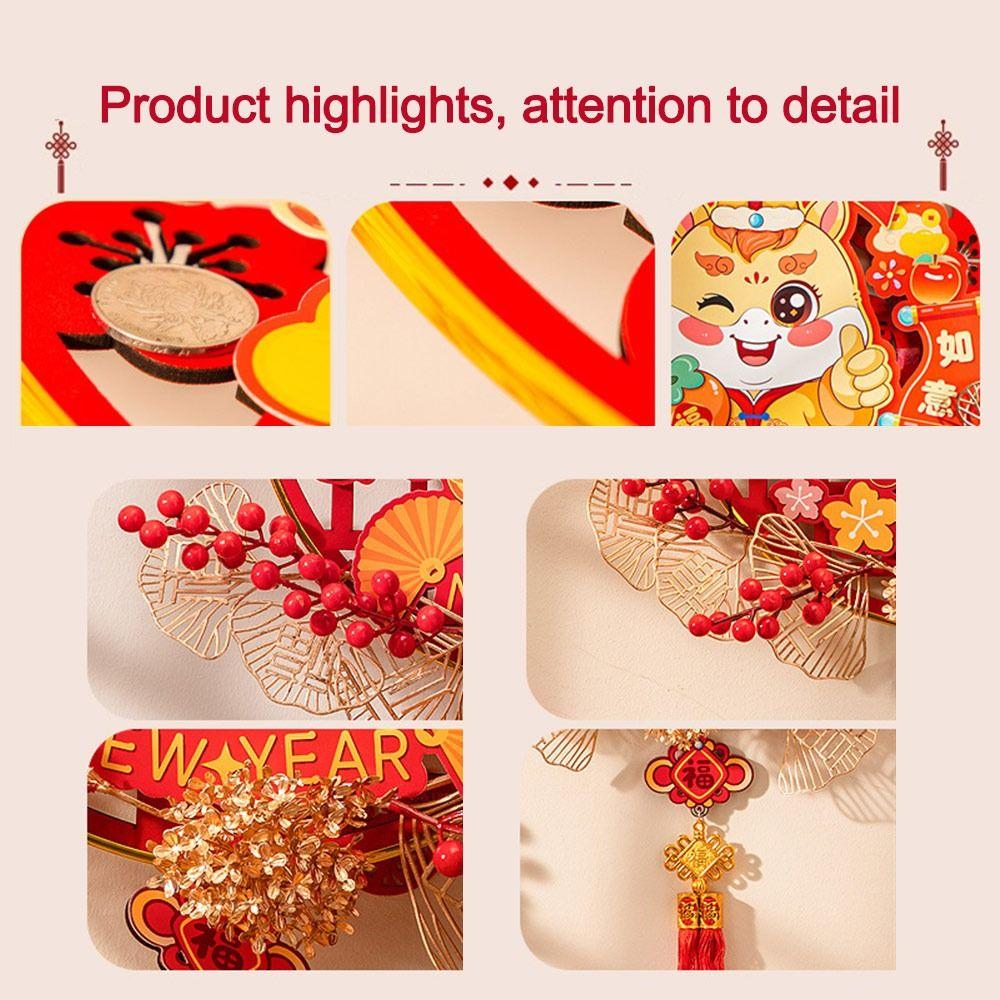 Red Fu Character Hanging Luck Spring Festival Decorations Props Spring Festival Decoration Large Entrance Door Ornament