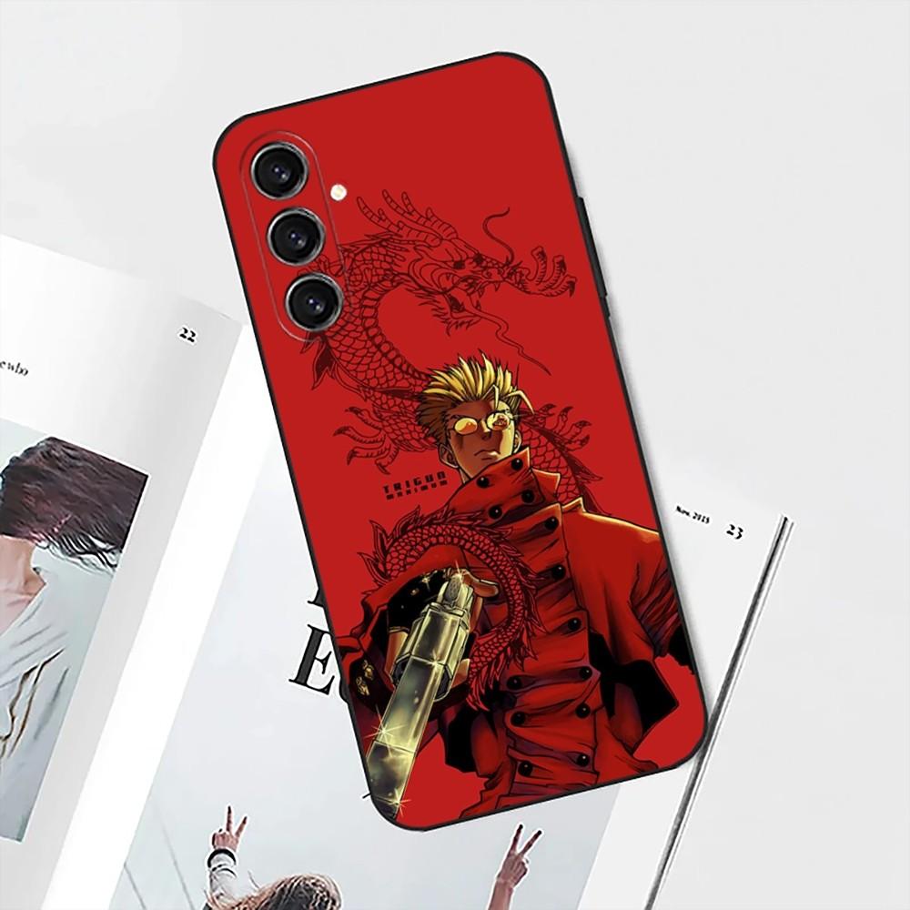 Cool Anime T-Trigun Phone Case For Samsung S25,S24,S21,S22,S23,S30,Ultra,S20,Plus,Fe,Lite,Note,10 Black Soft Shell