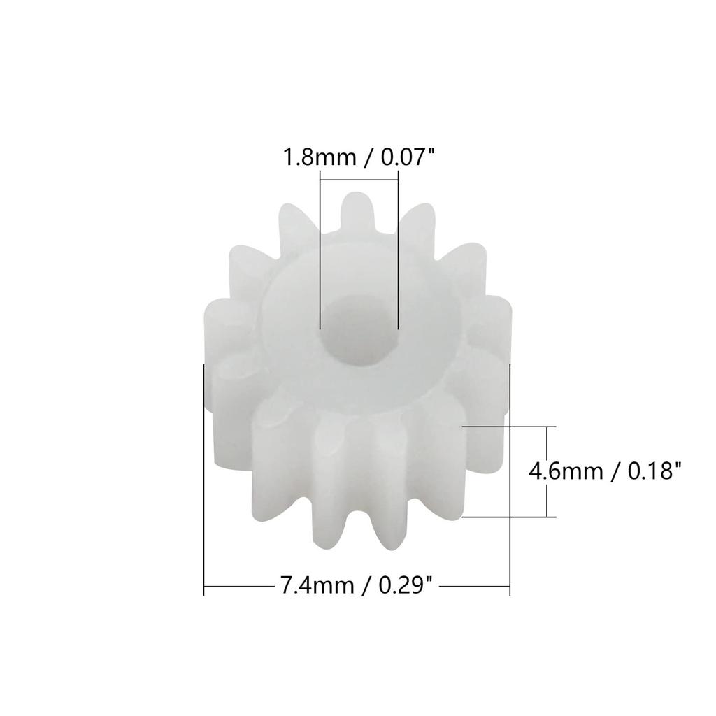Bettomshin Plastic Gears, 20 Teeth, 13-Piece Set (7.5mm0.29" Outer Diameter X 2mm0.08" Hole Diameter X 5mm0.2" Thickness), Modulus Pulley Belt Shaft