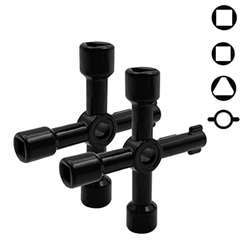 4 in 1 Universal 4-Way Multi-Functional Utility KeyCross Key Stainless Steel for Water Gas Meter Valve Elevator Cabinet