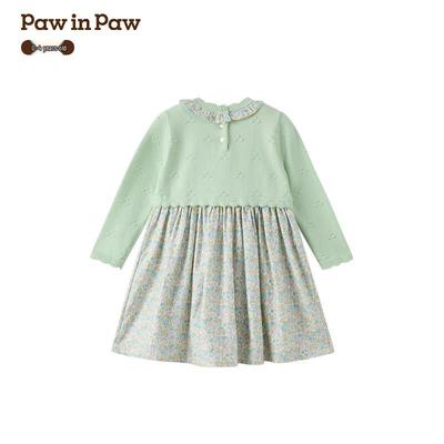 PawinPaw Sweet Cartoon Bear Knit Dress Set for Toddler Girls