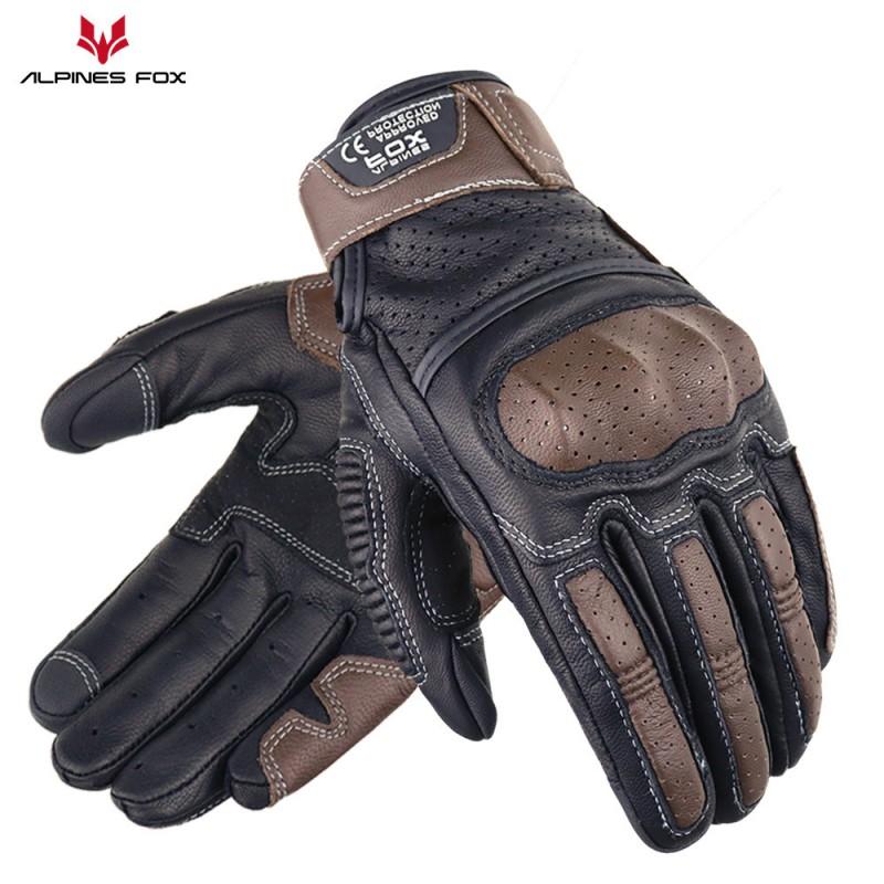 Real Leather Motorcycle Gloves Men Women Full Finger Touchscreen Windproof Riding Gear All Season