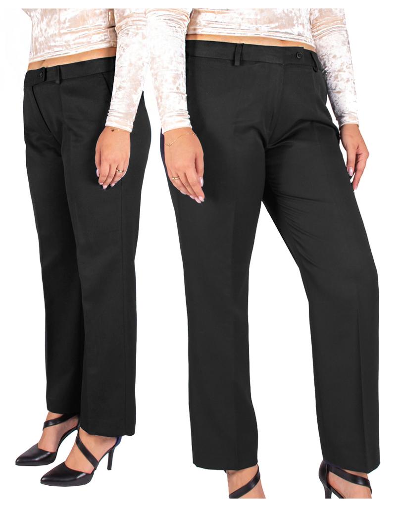 Eleganckie Spodnie Damskie Wizytowe Spodnie Rozszerzane Czarne 42 /31 Xl