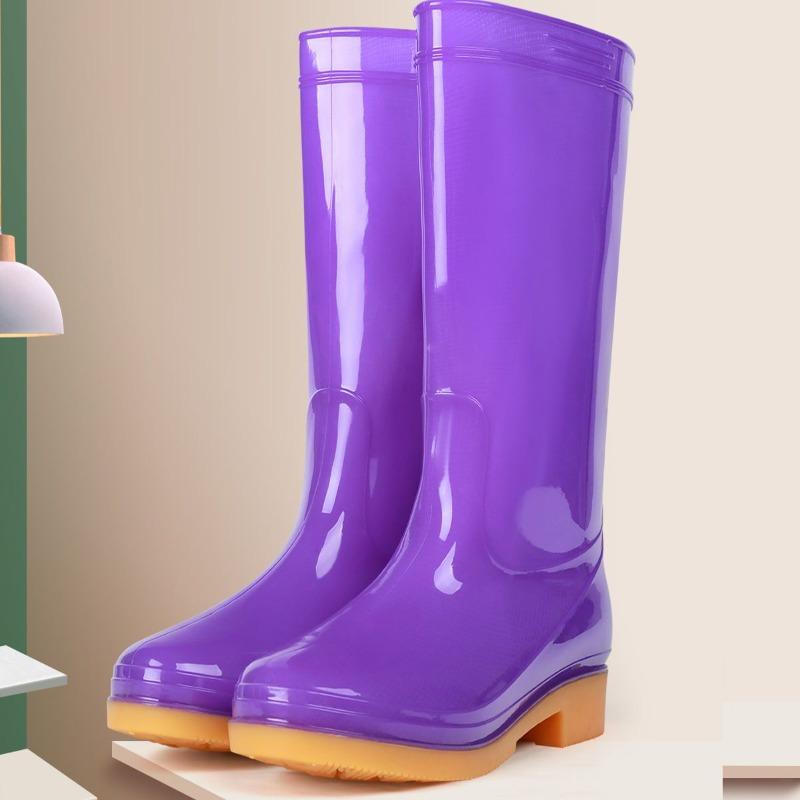 

Fashion rain shoes women s non-slip comfortable tall water boots water shoes velvet women s waterproof and wear-resistant rain boots 35