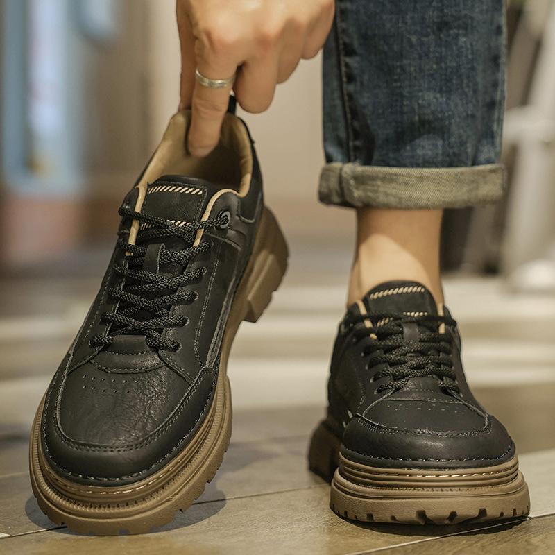 Leather shoes new autumn low-top platform Martin boots British business casual shoes