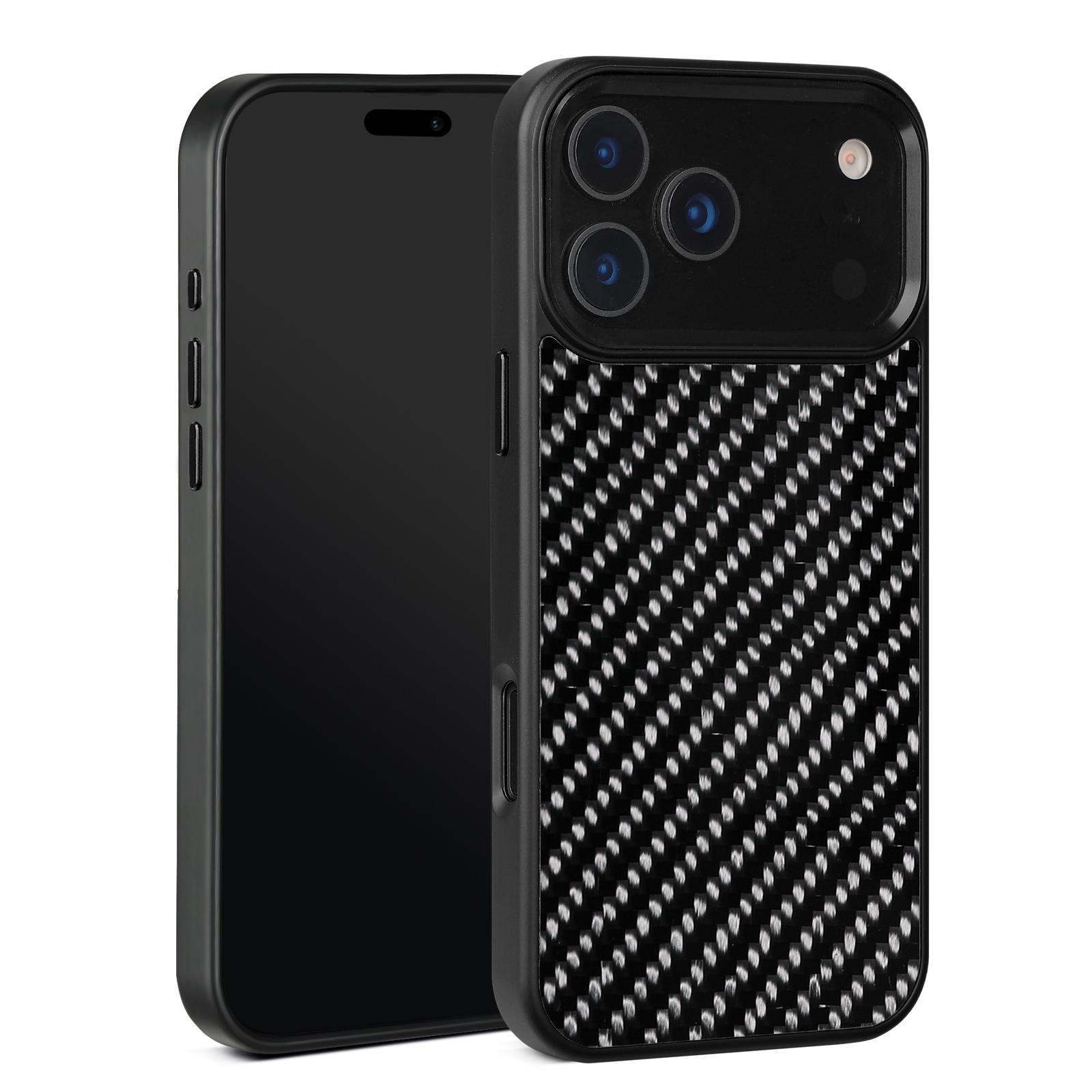Luxury Customized Metal Frame 600D Carbon Fiber Aramid Fiber Phone Case for iPhone 17 Pro For iPhone 15&Opp Bag