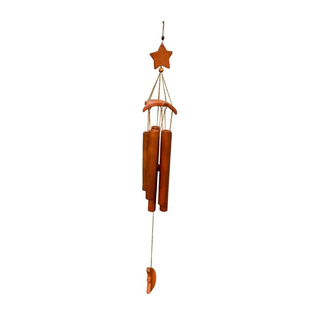 Bamboo Wind Chimes Handcrafted Decorative Crafts Simple Bless Hanging Wind Bell for Indoor Home Decoration Patio Outside Balcony