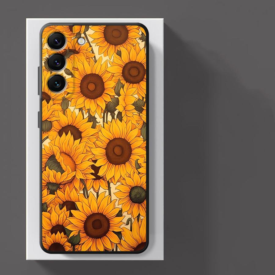 Case for Xiaomi Redmi Note 11 12 Pro 7 8 10 10S 9S 13 Pro Plus 14 11s 12s 9 Funda Phone Cover Sunflower