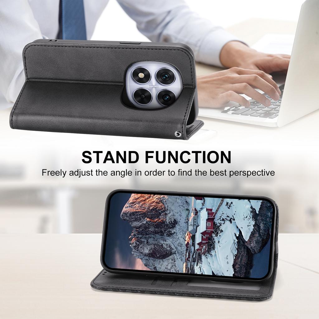 For Xiaomi Redmi Note 14 Pro 5G/Poco X7 5G Case Calf Texture PU Leather Phone Cover with Wallet