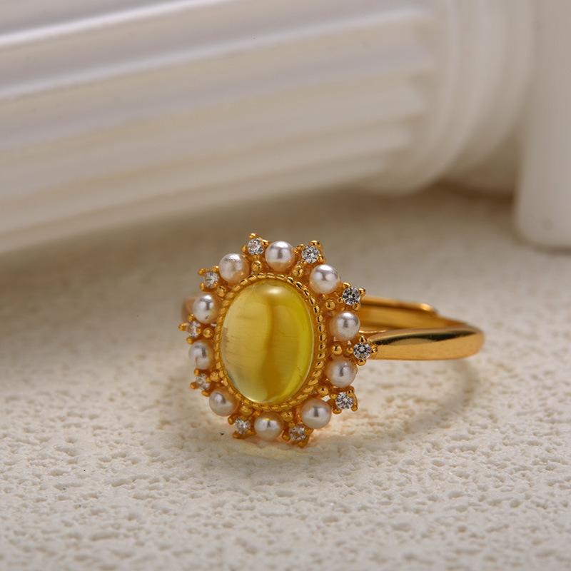 

High-End Niche Design S925 Sterling Silver Natural Grape Stone Colored Treasure Necklace Women S Pearl Around Stone Pendant Set