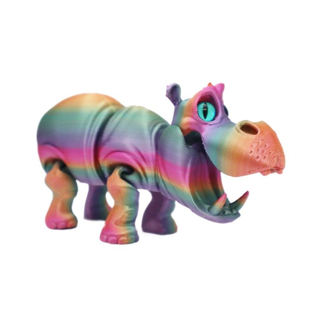 Multi-jointed Hippopotamus Handicraft Ornaments PLA 3D Printed Hippopotamus Model  Children Toys