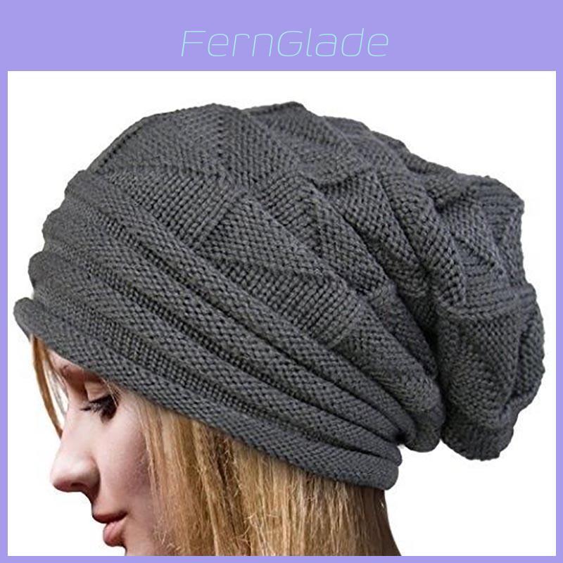 Cappello a Berretto Lavorato a Maglia all'Uncinetto Morbido Moda Lusso Primavera Inverno Sci Slouchy Berretto per Donne