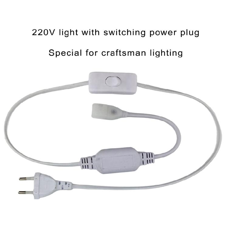 High Voltages LED Strips Light Connector 220V Power Plug with Switches None Soldering Power Adapter Lighting Accessories