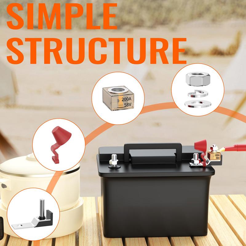 Dustproof MRBF Terminal Fuse Block High Temp Resistant DC Battery Terminal Fuse Kit Car Fuse Holders Vehicle Accessories