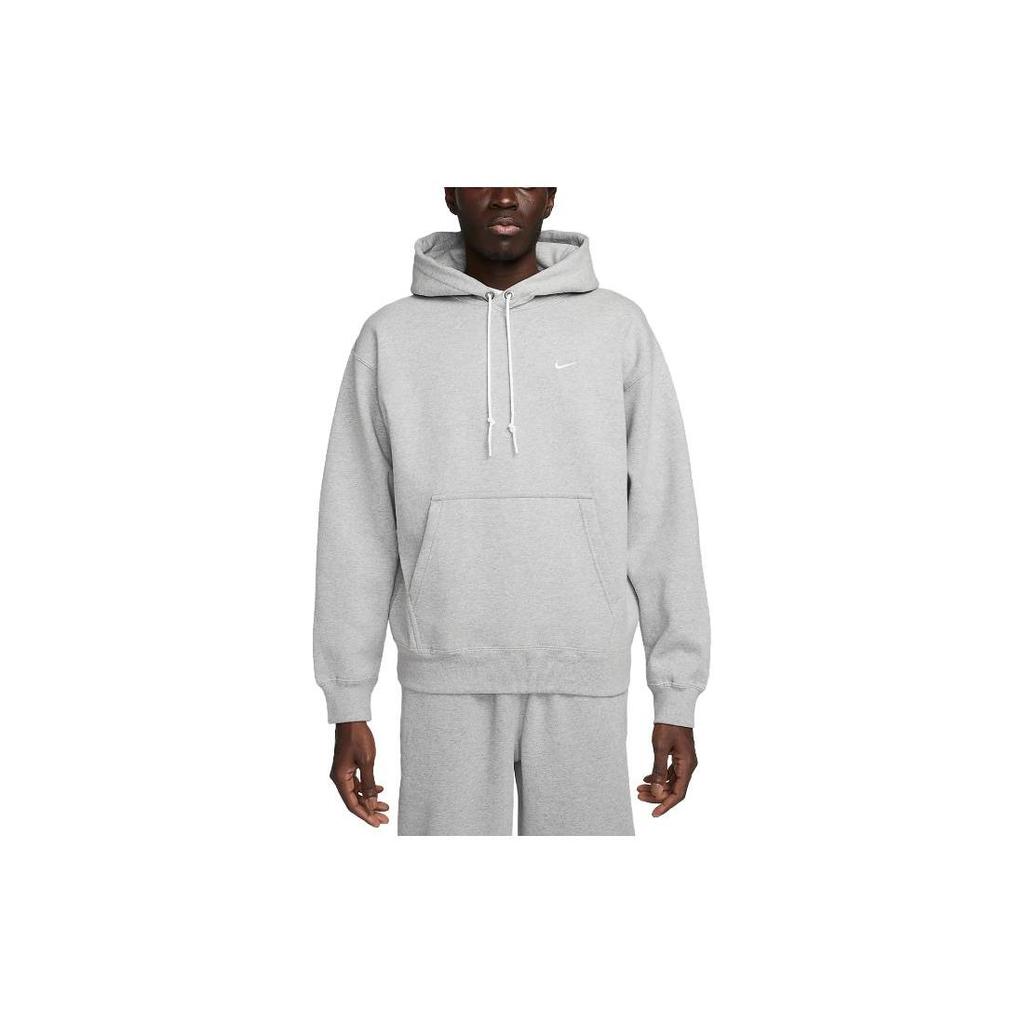 Nike Solo Swoosh Men's Fleece Pullover Hoodie Dark Grey Heather DX1355-063
