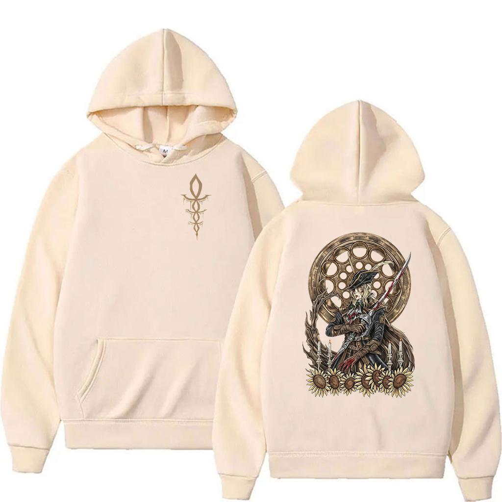 2026 Game Bloodborne Lady Maria Print Hoodie Unisex Vintage Fashion Long Sleeve Sweatshirt Fleece Pullover Hooded Streetwear