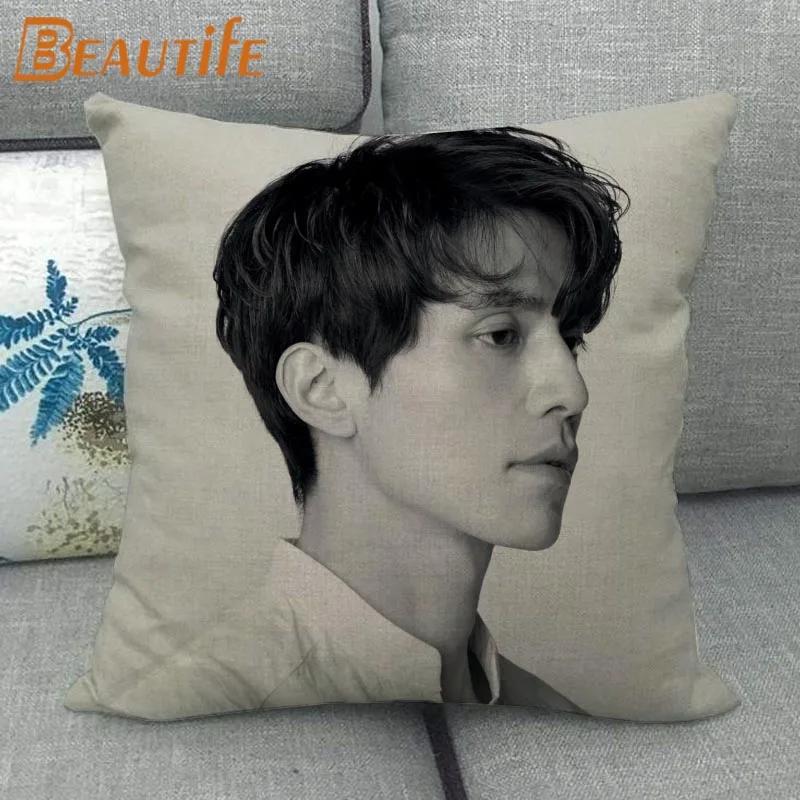 Custom Lee Dong Wook KPOP Pillowcase Wedding Decorative Cotton Linen Pillow Case For Home Pillow Cover 45X45cm One Side
